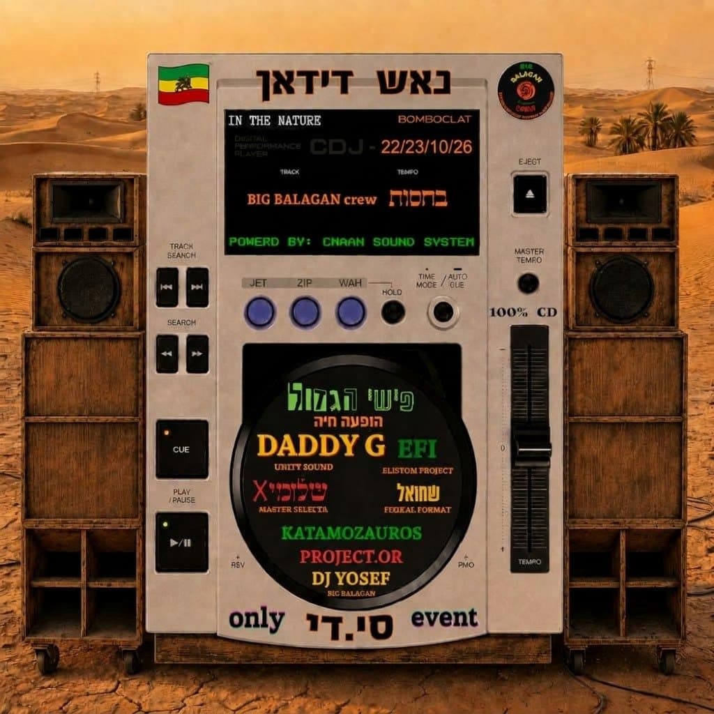 פוסטר: נאש דידאן, 22–23.10, BIG BALAGAN crew, CNAAN SOUND SYSTEM